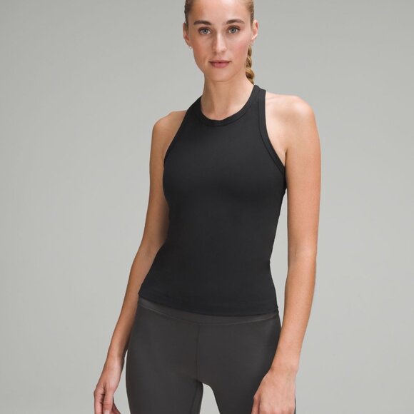Align Waist-Length Racerback Tank Top In Black - Picture 1 of 6